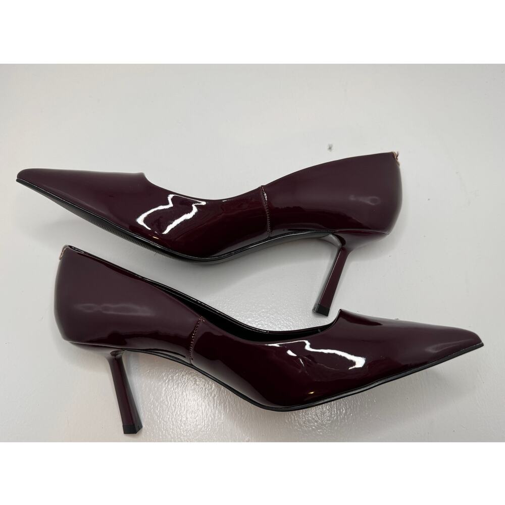 Madden Girl Brynnn Vamp Patent Pumps Pointed Toe Heels burgundy merlot SZ 8 - Picture 6 of 16